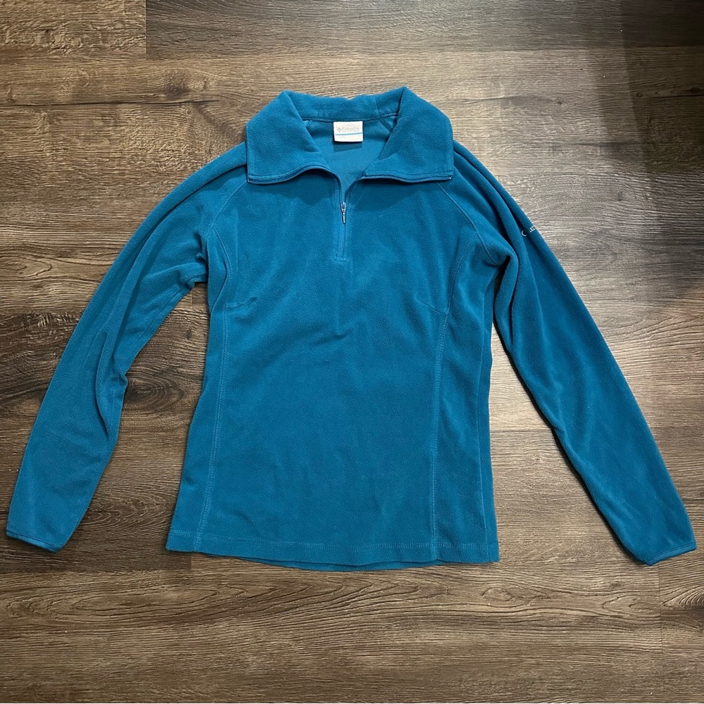 Columbia Blue Fleece Quarter-Zip Pullover